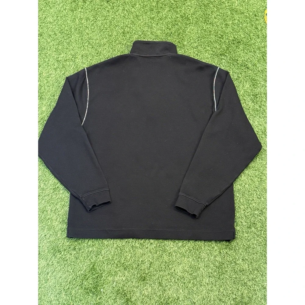 Scott Barber 1/4 Zip Long Sleeve‎ Large Black Pullover Shirt Sweater Pima Cotton - Picture 2 of 11